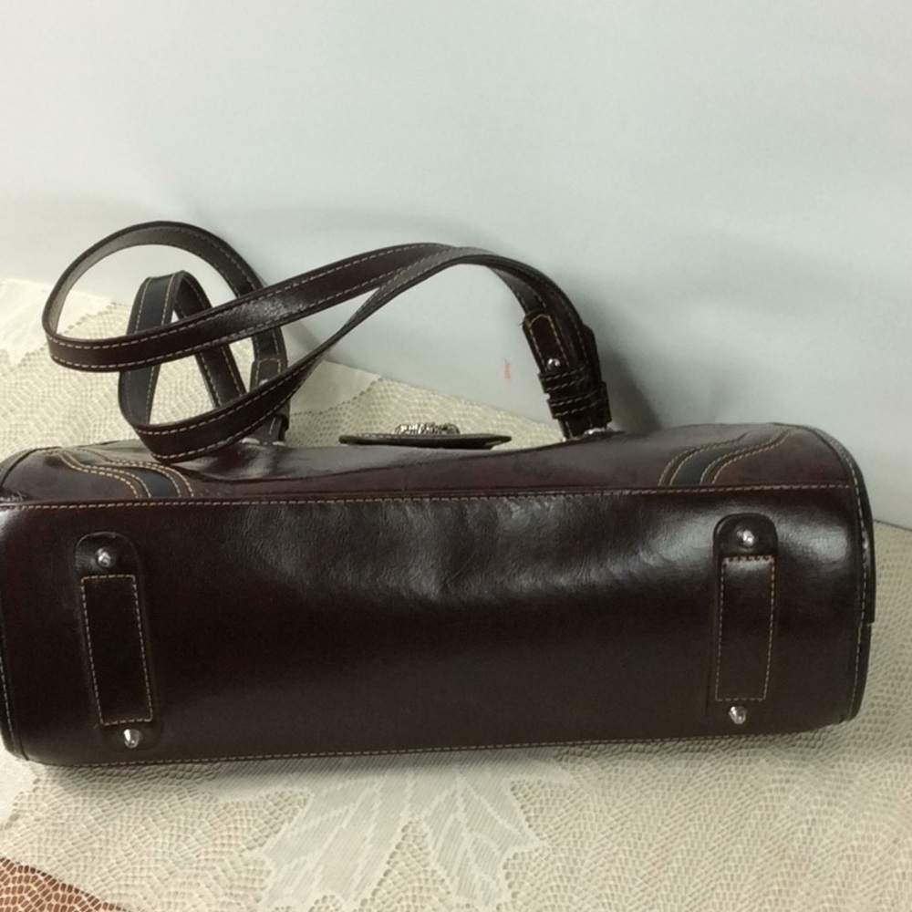 MC black and dark brown leather bag. NWOT - Picture 3 of 5
